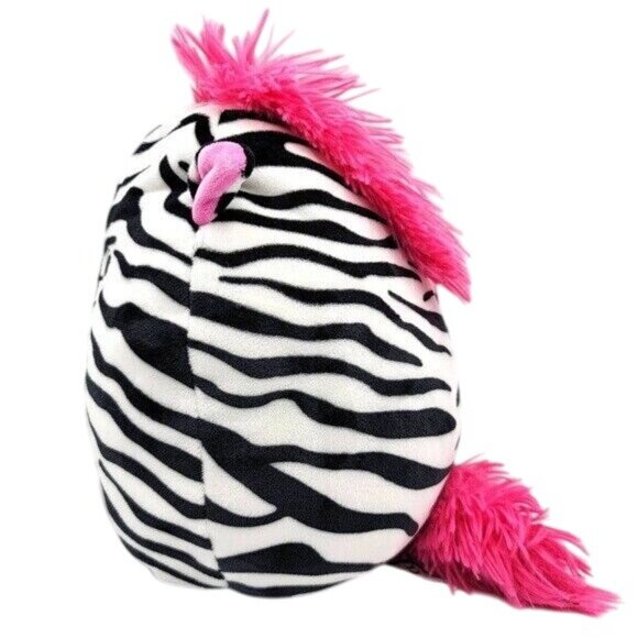 Squishmallows Tracey Zebra Plush Black White 8" Stripe Pink Mohawk Tail Kellytoy - Picture 3 of 11